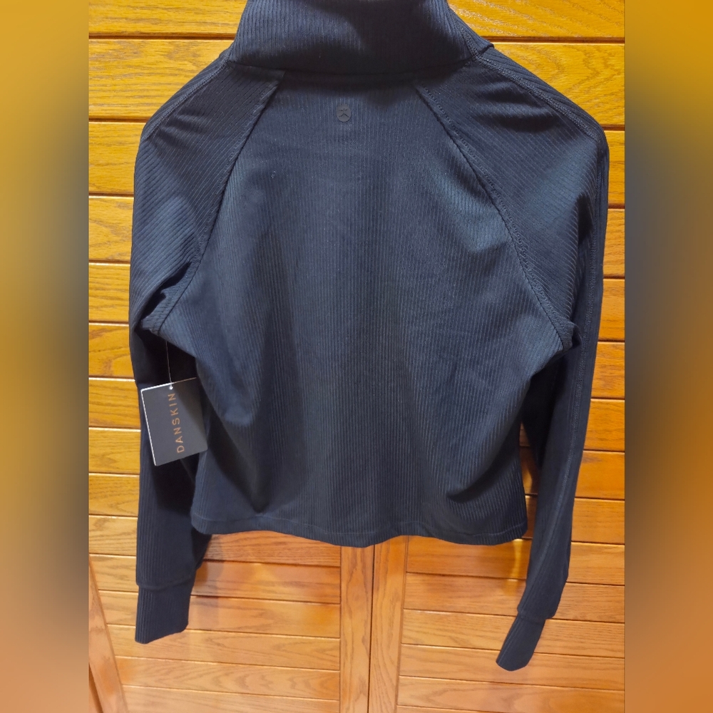 Danskin Black Ribbed Yoga Performance Jacket - Picture 2 of 6